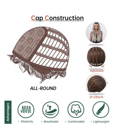 Testar Gray Wigs for Black Women - Long Ombre Brown Gray Curls with Bangs | Heat-Resistant Synthetic Wigs for Daily Wear - Buy Online on GoSupps.com