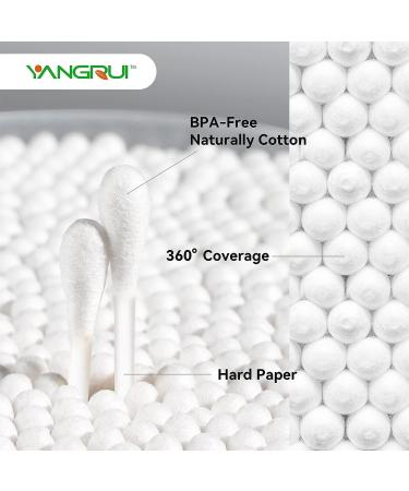 YANGRUI Cotton Swab 375 Count Paper Stick BPA Free Double Round Ear Swabs Eco-friendly Cotton Buds - Buy Online on GoSupps.com
