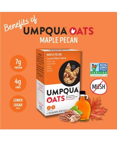 Umpqua Oats Maple Pecan â€“ All Natural Premium Oatmeal Packets (12 Pack, Non-GMO) - Buy Online on GoSupps.com