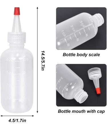 ZYFC 2-Pack 4oz/120ml Applicator Bottles - Transparent Hair Oil Squeeze Bottles for Art, Craft, Salon & Hair Care - Buy Online on GoSupps.com