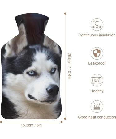 Husky Hot Water Bottle with Plush Cover - Hand Warmer for Adults & Children | 26.5x15.3cm - International Shipping Available - Buy Online on GoSupps.com