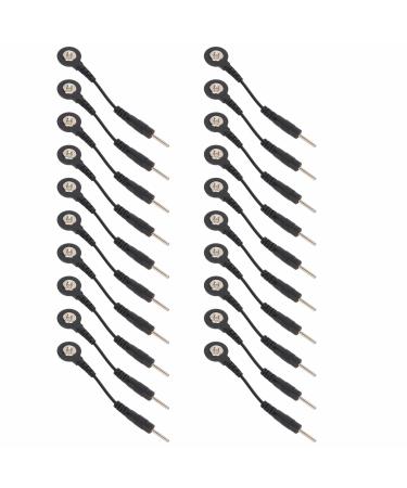 20 pieces Snap electrode cable for TENS device electrode cable (5 cm length) black