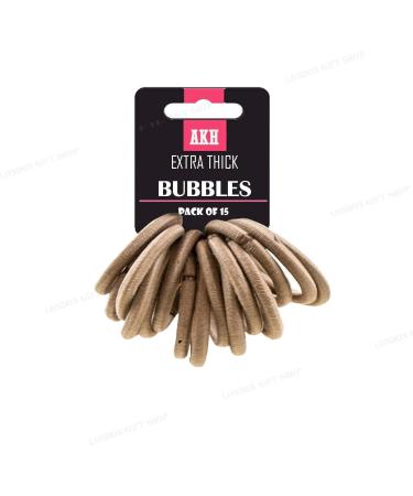 AKH Set of 15 LIGHT BROWN Thick Snag Free Endless Hair Elastics Bobbles Hair Bands | Extra Thick | Ponytail Holders For Wide Range of Hair Styling Needs | UK - Buy Online on GoSupps.com