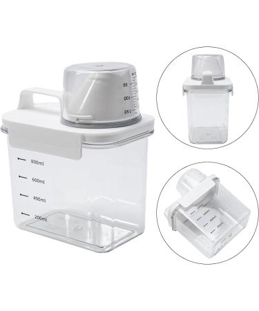 Feegow 1Pc Transparent White Laundry Detergent Dispenser Airtight Detergent Dispenser Multi-Purpose Washing Powder Dispenser Washing(1100ML) - Buy Online on GoSupps.com