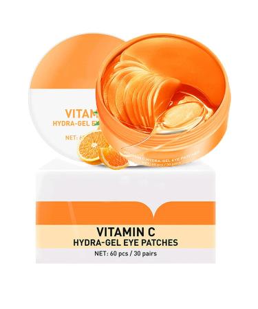 30 pairs Vitamin-C Under Eye Patches - Collagen Patches Eye Masks with Moisturizing and Anti-Aging Effect/Hydrogel Under-Eye Patches for Puffy Eyes Dark Circles Eye Bags