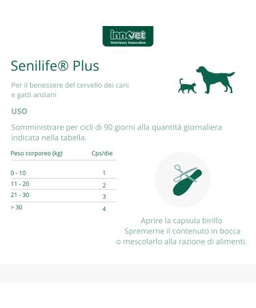 Senilife Plus for the well-being of the brain of older dogs and cats improves cognitive functions and memory for successful brain aging 60 single-dose capsules - Buy Online on GoSupps.com