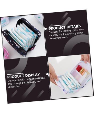Buy Lurrose 2 PCS Napkin Holder & Sanitary Napkin Storage Bag | Travel-Friendly Menstrual Pad & Coin Pouch for Women Black Nylon Mini Purse - Buy Online on GoSupps.com