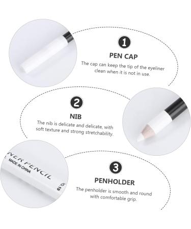 Mikinona 72 Pcs Eyeliner Pencil White Eye Liner Pencial Highlighter Pencil Makeup Eyes Lip Liner Wooden Pole - Buy Online on GoSupps.com