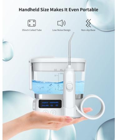 AUPO Water Flossers - Rechargeable Electric Dental Oral Irrigator 10 Modes 600ml Tank Portable Toothbrush Combo for Home & Travel - Buy Online on GoSupps.com