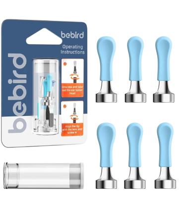 Ear Wax Removal Tool Replacement Tips 6 pcs for Wet/Dry Earwax Cleaning Original Ear Cleaner Camera Tips for Bebird Earsight Plus series/30S/R1/X17 Pro/D3 Pro etc Blue/Silver