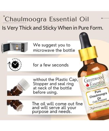 Greenwood Essential Natural CHAULMOOGRA Oil - 100ml X 3 (10 oz) | Pure Therapeutic Quality Cold-Pressed with Glass Dripper - International Shipping Available - Buy Online on GoSupps.com