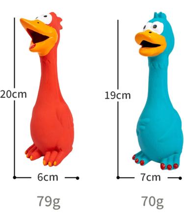 XFly Rubber Screaming Chicken Toys for Dogs - 2 Piece Squeaky Decompression Toys (Red & Blue) - 20cm Teeth Cleaning Fun - Buy Online on GoSupps.com
