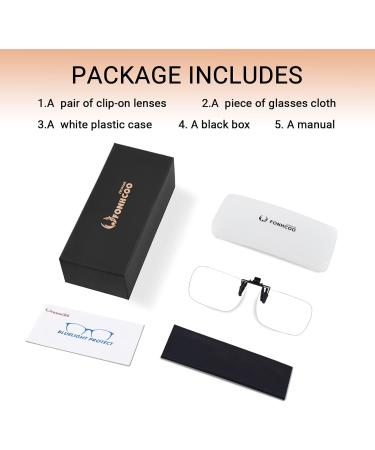 FONHCOO Clip-on Blue Light Blocking Glasses Womens Mens 2 Pack Over Prescription Glasses Framless Lens Anti Eyestrain Headaches UV Filter Computer Gamer Eyeglasses 2 X Flip-up Blue Light Blocking Lens - Buy Online on GoSupps.com