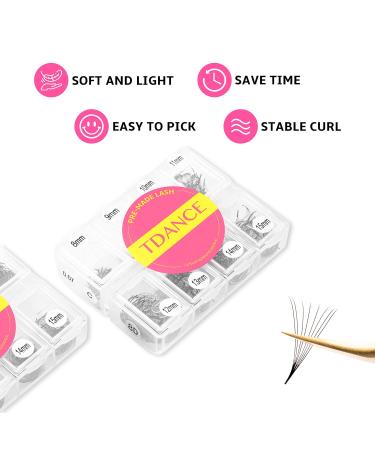 TDANCE 600 Premade Fans Eyelash Extensions 8-15mm | 5D-24D Handmade Promades | C/D Curl Loose Fans | Mixed Length | 10D | 0.07-D - Buy Online on GoSupps.com