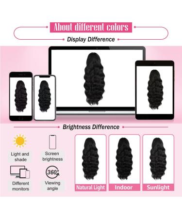 Allyreetress Drawstring Ponytail Extension Long Body Wavy Black Ponytail Extension for Women Synthetic Ponytail Hair Extension Clip in 26 Inch Fluffy Hairpiece for Daily Use (Black) 26 Inch Black - Buy Online on GoSupps.com