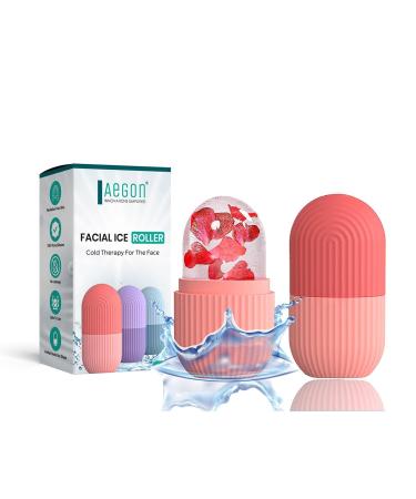 Aegon Ice Roller for Face | Ice Roller for Face Massager | Face Ice Roller for Men & Women | Ice Cube Roller for Glowing Skin & Puffy Eyes | Reusable & Unbreakable (Pink)