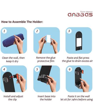 2pcs Wall Mounted Shaving Holder Black ABS Assembly Type Multipurpose Stand for Shaving Brushes and Razors - Buy Online on GoSupps.com