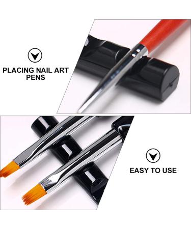 Lurrose 5pcs Nail Art Pen Rack Holder - Black Nail Brush & Polish Pen Rest for Perfect Nail Design - Buy Online on GoSupps.com