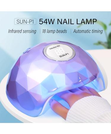54W Nail Dryer For Gel And Regular Polish Nail Dryer Curing Lamp Uv Led Nail Lamp UV Light For Nails Fast Drying Uv Light For Nails Professional Automatic Blue - Buy Online on GoSupps.com