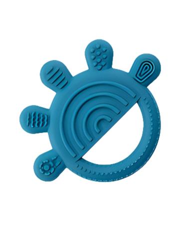 Voiakiu Calming Bite Ring - Soft Silicone Baby Teething Toy & Pacifier | Dark Blue | Soothes Teething Symptoms - Buy Online on GoSupps.com