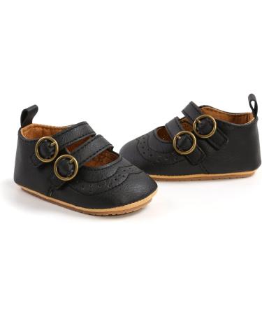 Baby Girls First Walking Shoes Mary Jane PU Leather Anti-Slip Princess Shoes - Infant Baby Shoes 0-6 Months (Black) - Buy Online on GoSupps.com