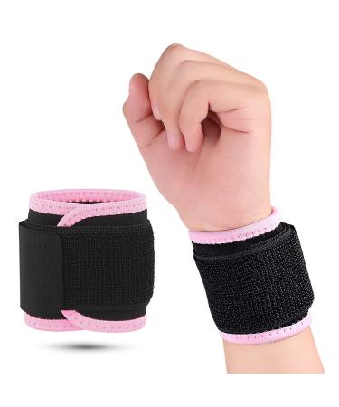 Wrist Brace  Compression Wrist Strap Support Wrist for Men & Women  Youth & Elderly  Boys& Girls  One Size Adjustable  Sports Wristband 1 PCS (Pink)
