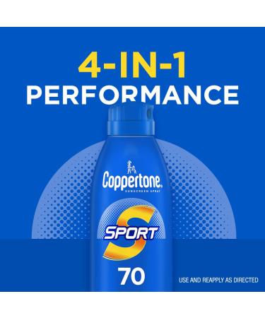 Coppertone SPORT Continuous Sunscreen Spray Broad Spectrum SPF 70 (5.5 Ounce) (Packaging may vary) SPF 70 5.5 Ounce (Pack of 1) - Buy Online on GoSupps.com