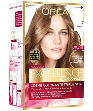 L Or al Paris L'Or al Paris - Excellence Cr me - Triple Care Permanent Coloring 100% Coverage White Hair - Shade 7 Blonde