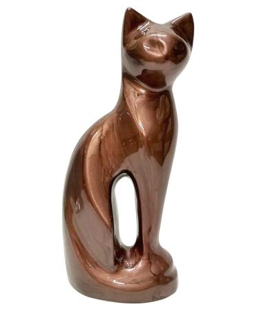 Pet Urn Cat Figurine Memorial Cremation Urn for Ashes Dark Brown Cat Shape Cremation Urns