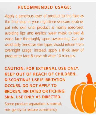 Trader Joe's Pumpkin Overnight Face Mask - Hydrating 2oz with Pumpkin Extract Papaya Enzymes & Squalane | International Shipping Available - Buy Online on GoSupps.com