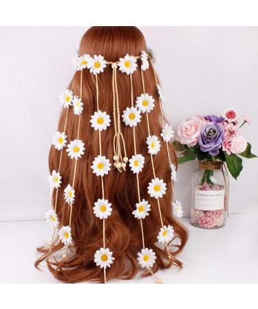 Boho Sunflower Headband with Tassel Beads - Women's Floral Hair Accessory - Buy Online on GoSupps.com