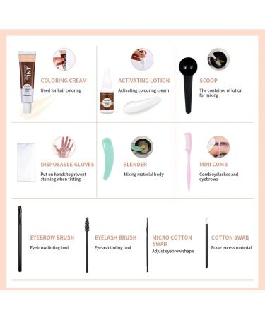 Eyelash & Brow Tint Kit - Natural Volumizing Color Long-lasting 4-8 Weeks Waterproof - DIY Salon or Home Use (Chestnut - Buy Online on GoSupps.com