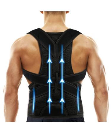 Back Brace Posture Corrector for Women and Men - Relief for Waist, Back and Shoulder Pain - Adjustable and Breathable Posture Back Brace - Improve Back Posture and Provide Lumbar Support L(33"-37")
