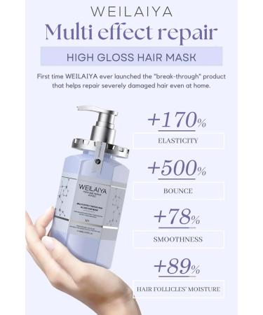 Weilaiya Comb Truffle Shampoo Set & High Gloss Hair Mask 450mL - Repair Damaged Hair Rebuild Structure Anti-Aging Long-Lasting Color - Buy Online on GoSupps.com