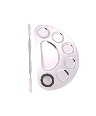 YuuHeeER Stainless Steel Artist Painting Palette 6 Holes Makeup Palette Nail Art Mixing Plate Cosmetic
