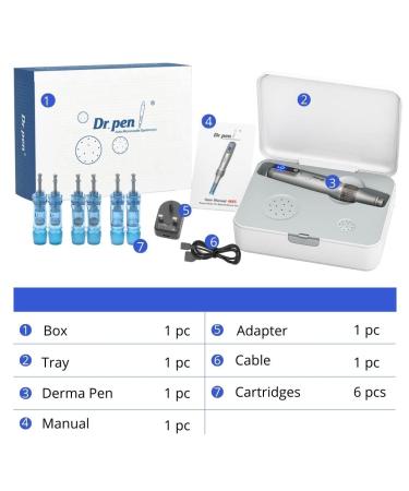 Dr. Pen Ultima M8S Wireless Beauty Pen with 12pins and 36pins + Round Nano x2 - Skin Care Tool Kit - Buy Online on GoSupps.com