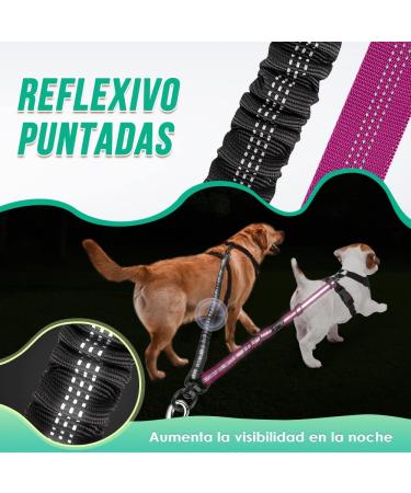 Slowton Adjustable Double Dog Leash for 2 Dogs - 360 Rotatable Reflective Black & Rose Red - Perfect for Small Dogs - Buy Online on GoSupps.com