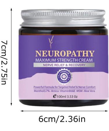 Neuropathy Maximum Strength Cream 238g Body Lotion for Feet and Hands Nourishing Skin Butter Moisturizing Balm for Women and Men 100ml 1Pcs - Buy Online on GoSupps.com