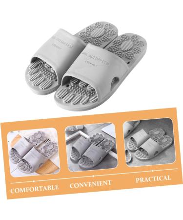FRCOLOR 1 Pair Massage Slippers Relaxing Pedicure Slippers Salon Slippers Massage Slippers For The Bathroom Open Slippers Hotel Massage Shoe Inner Shoe Miss Tub Non-Slip PVC 27.00X11.00X5.00CM Gray - Buy Online on GoSupps.com