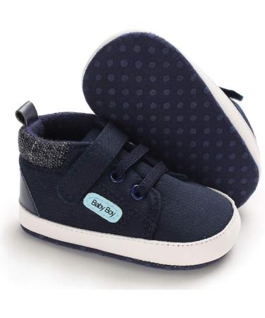 MASOCIO Baby Boy First Walking Shoes | Soft Sole Anti-Slip Prewalker for Infants | 3-6 Months Navy - Buy Online on GoSupps.com