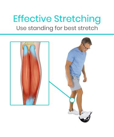 Vive Calf Stretcher Foot Rocker - Shin Splint Relief for Runners | Achilles Plantar Fasciitis Therapy Device | Ankle Strengthening Roller | Severs Disease Black - Buy Online on GoSupps.com