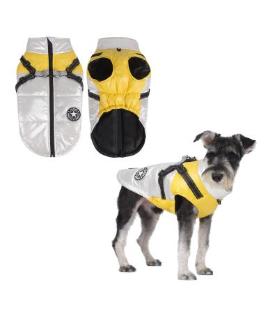 Dog jacket for the winter waterproof dog coat puppy warm jacket clothing vest reflective vest dog clothing windproof dog jacket for cold weather for small medium dog (m white) m white