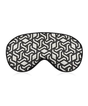 Black White Lace Sleeping Mask Soft Comfortable Eye Mask with Adjustable Head Strap Light Blindfolds Eye Cover Shade for Boys Girls Women Men Plane Travel