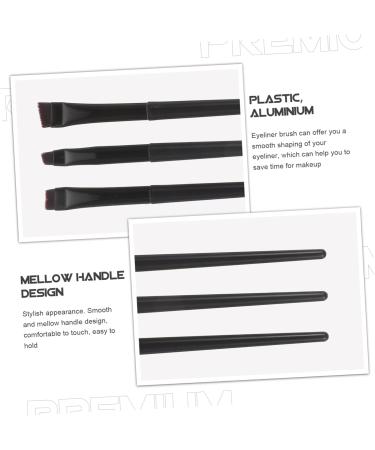 WOONEKY 3pcs Eyeliner Brush Eyebrow Brush Realistic Eyebrow Brush Eye Liner Brush Female Black - Buy Online on GoSupps.com