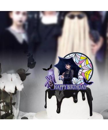 5 counts Wednesday Cake Toppers Cupcake Toppers Cake Decorations for Addams Theme Birthday Party Supplies - Buy Online on GoSupps.com