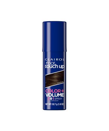 Clairol Root Touch-Up Color + Volume 2-in-1 Temporary Spray  Dark Brown Hair Color  Pack of 1 Dark Brown 1.80 Fl Oz (Pack of 1)
