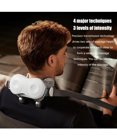 CCNGDS Shiatsu Electric Shoulder Massager - Back & Neck Relief with 4 Heat Settings 4 Modes 3 Intensity Levels & Metal Massage Head - Shop Internationally! - Buy Online on GoSupps.com