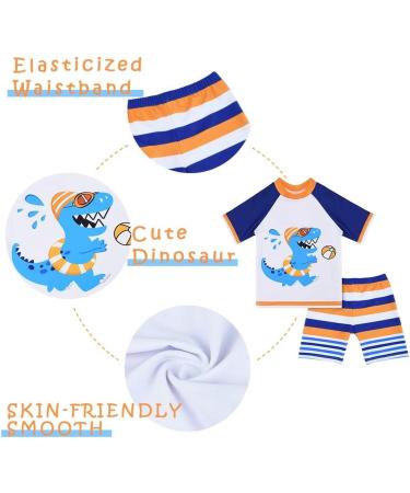 Buy AMZTM Baby Boys UV Protection Dinosaur Swim Set | White Swim Shorts & Swimwear for Kids - International Shipping Available - Buy Online on GoSupps.com