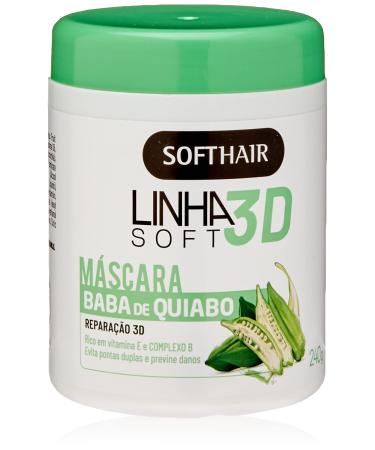 SoftHair - Linha 3D (Baba de Quiabo) - Mascara Reparacao 240 Gr - (Line 3D (Okra Drool) Collection - Repair Mask Net 8.46 Oz)