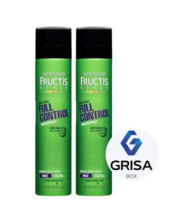 Garnier Fructis Style Full Control Hairspray for All Hair Types 8.25 oz (pack of 2) - Pure Efficacy Lasting Hold and Perfect Hairstyles with Headbands for Women + GrisaBox Sticker - Buy Online on GoSupps.com